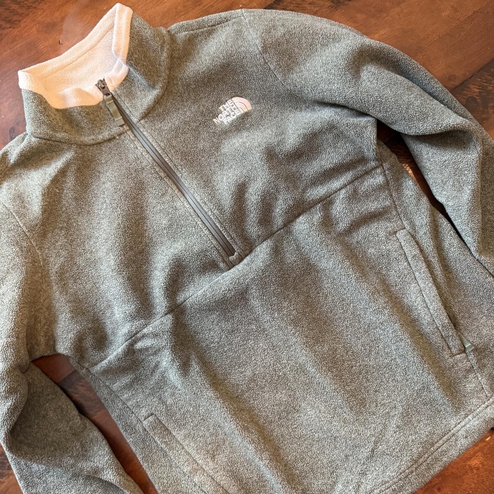 The North Face Jacket Womens Large Gray Fleece 1/4 Zip Pullover Outdoor Collared
